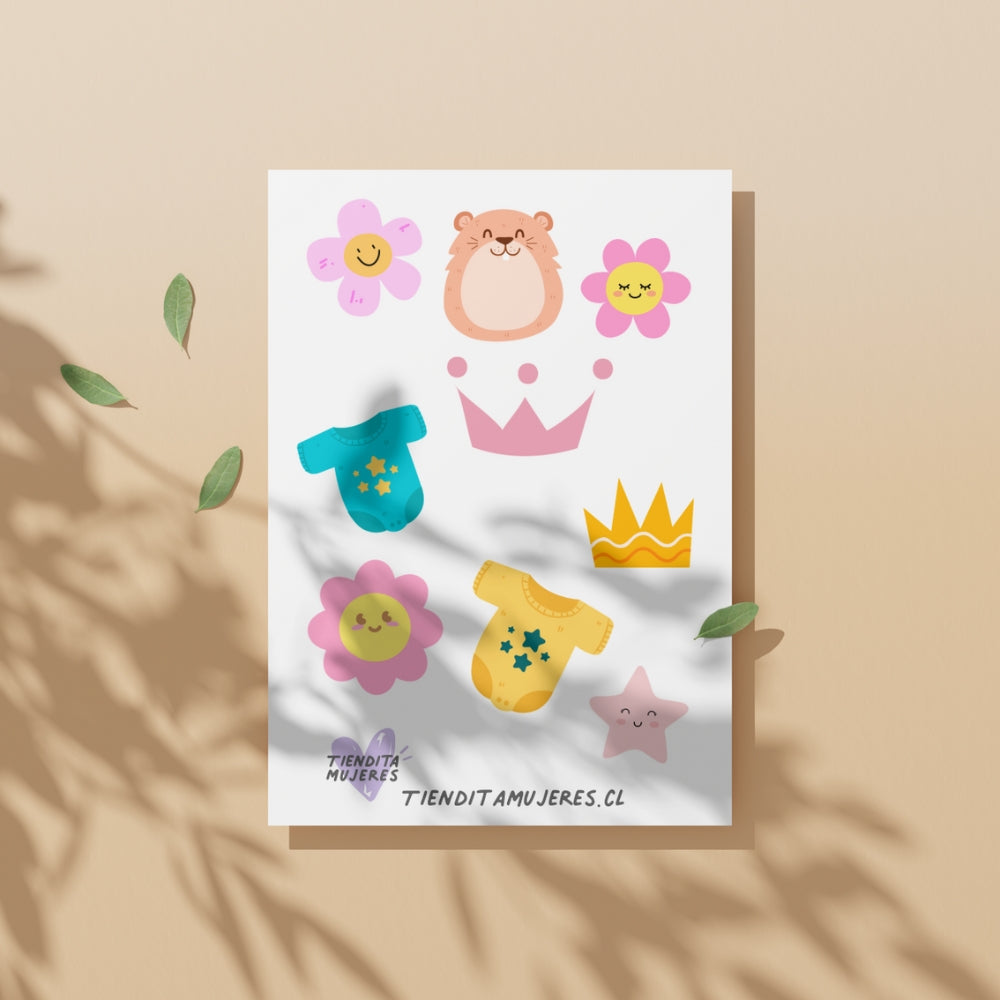 Lámina de Sticker baby shower beautiful