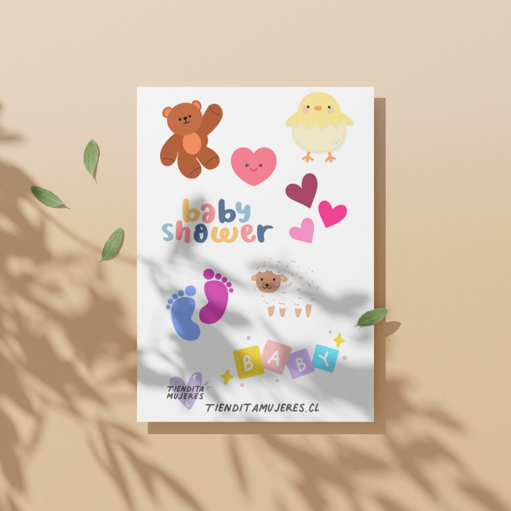 Lámina de Sticker baby shower cute