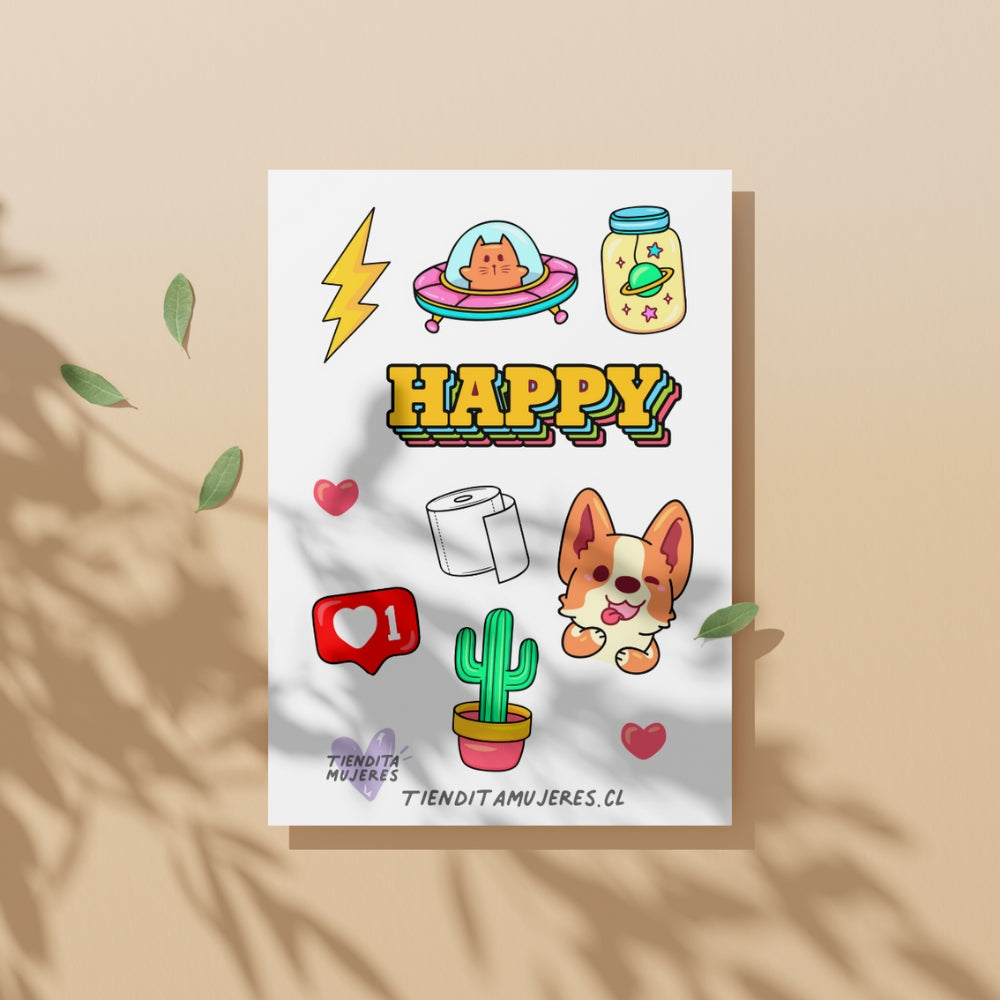 Lámina de Sticker happy