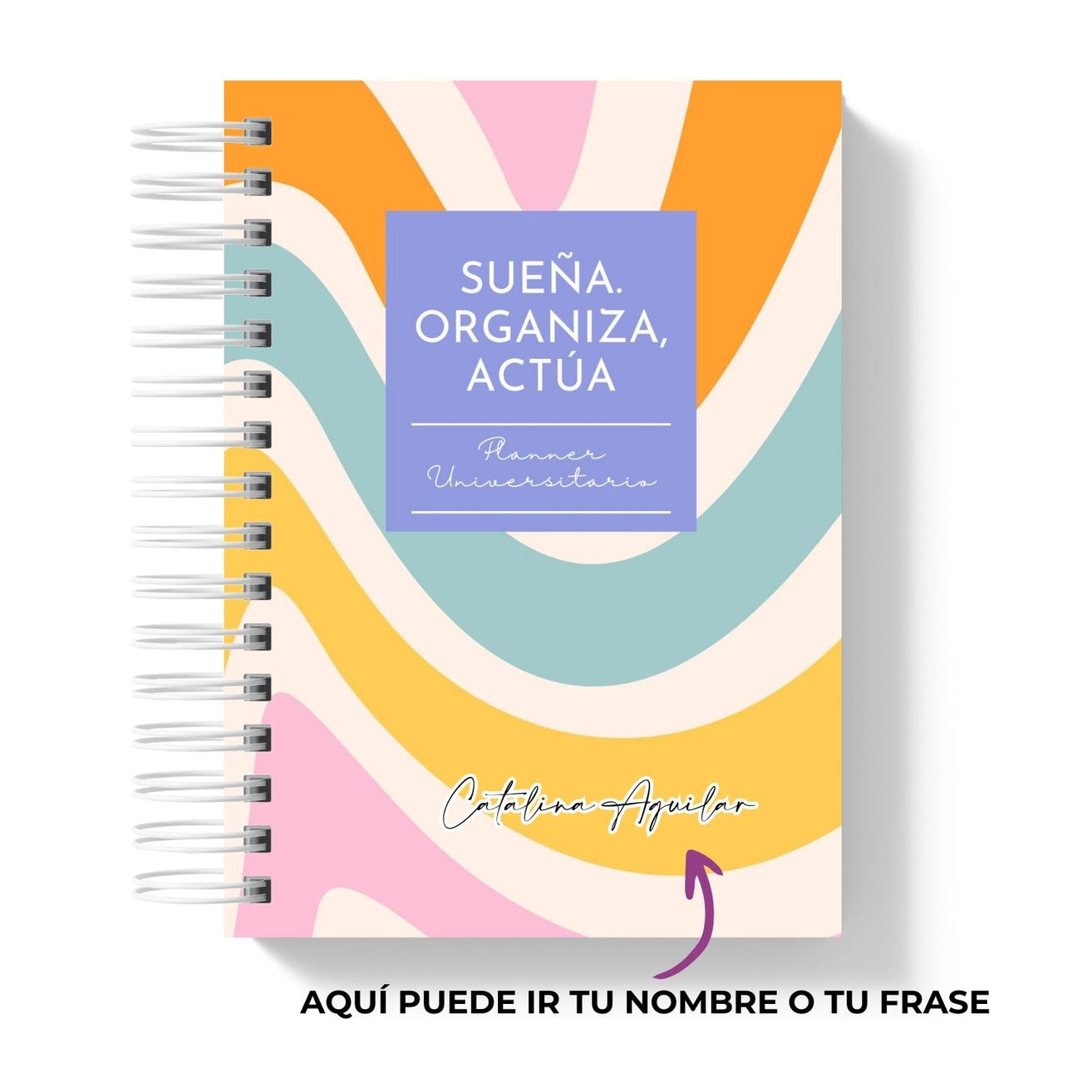 Planner Universitario 2026 Sueña, Organiza y Actúa Retro Waves