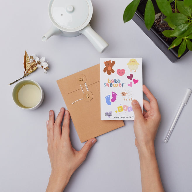Lámina de Sticker baby shower cute