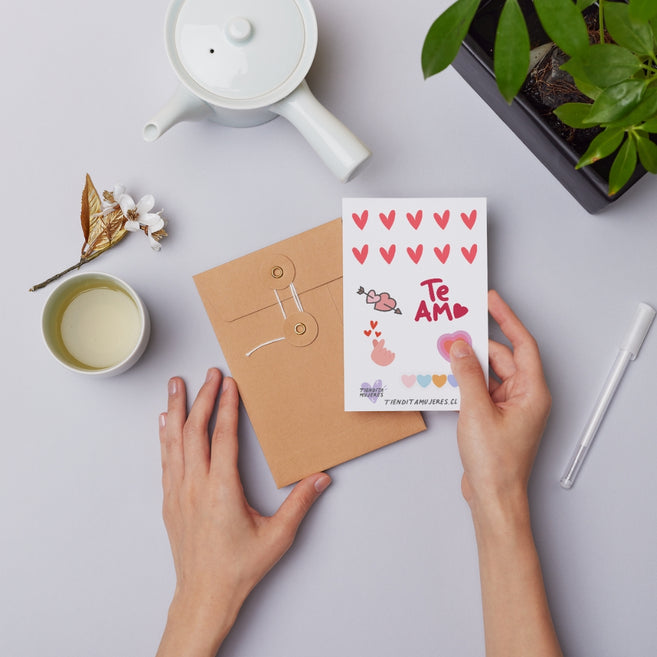 Lámina de Sticker corazones cute