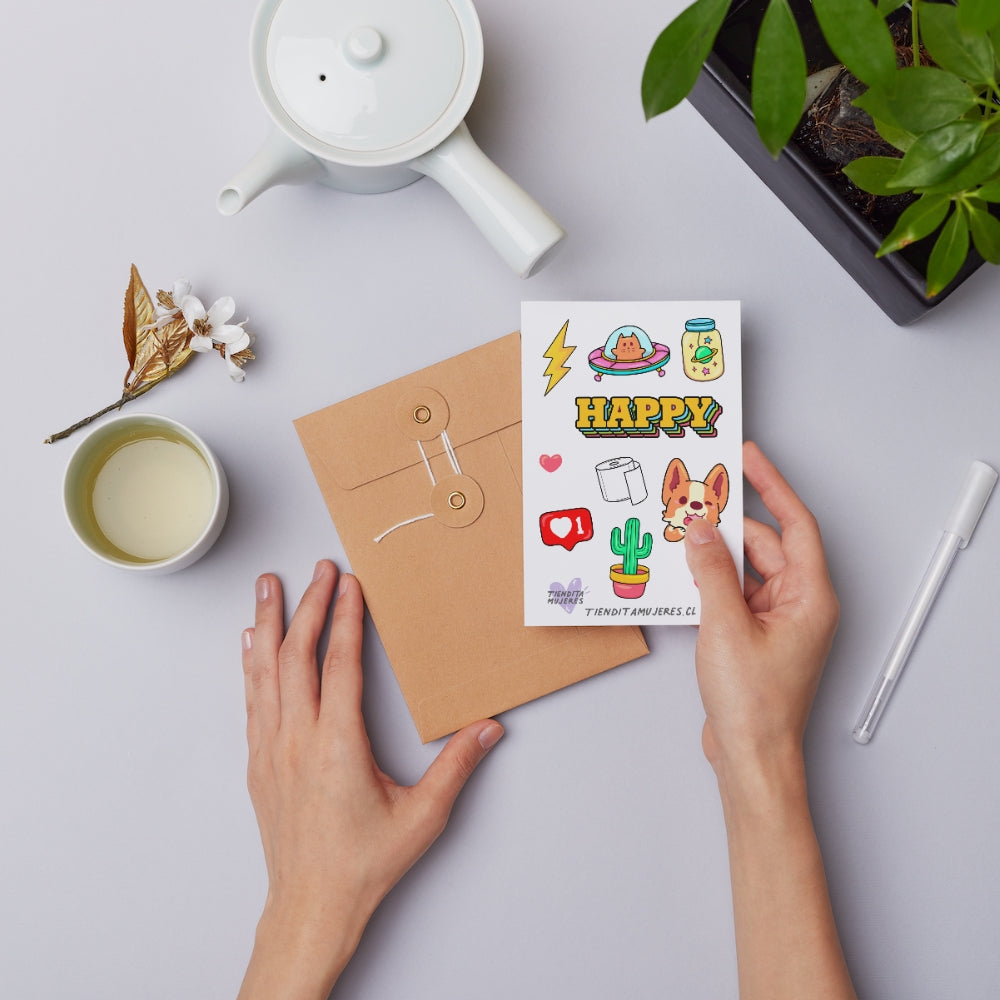 Lámina de Sticker happy