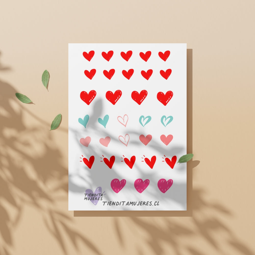 Lámina de Sticker hearts