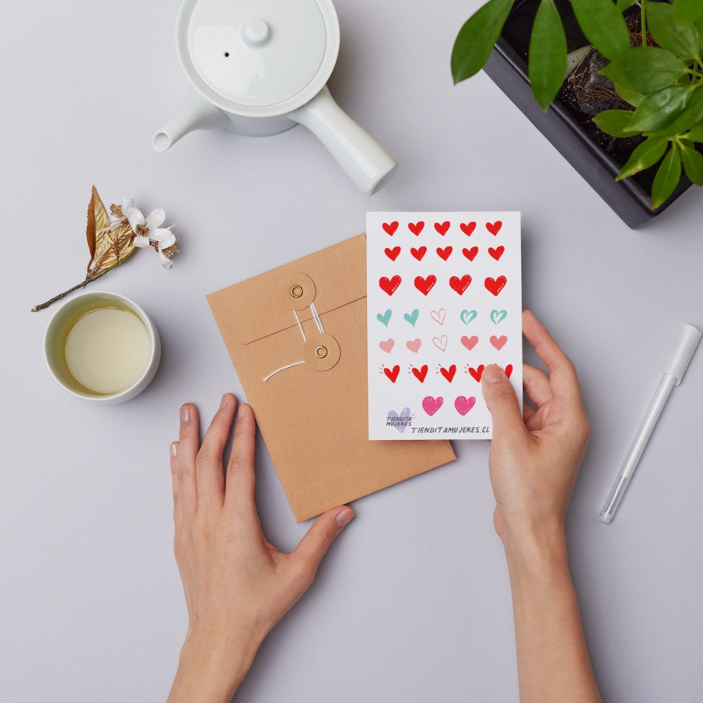Lámina de Sticker hearts