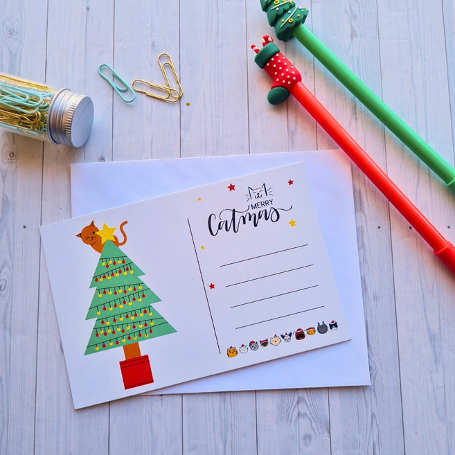 Postal Navideña Cat